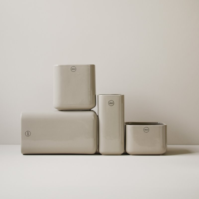 DBKD Cube Pot / Vase large - shiny mole