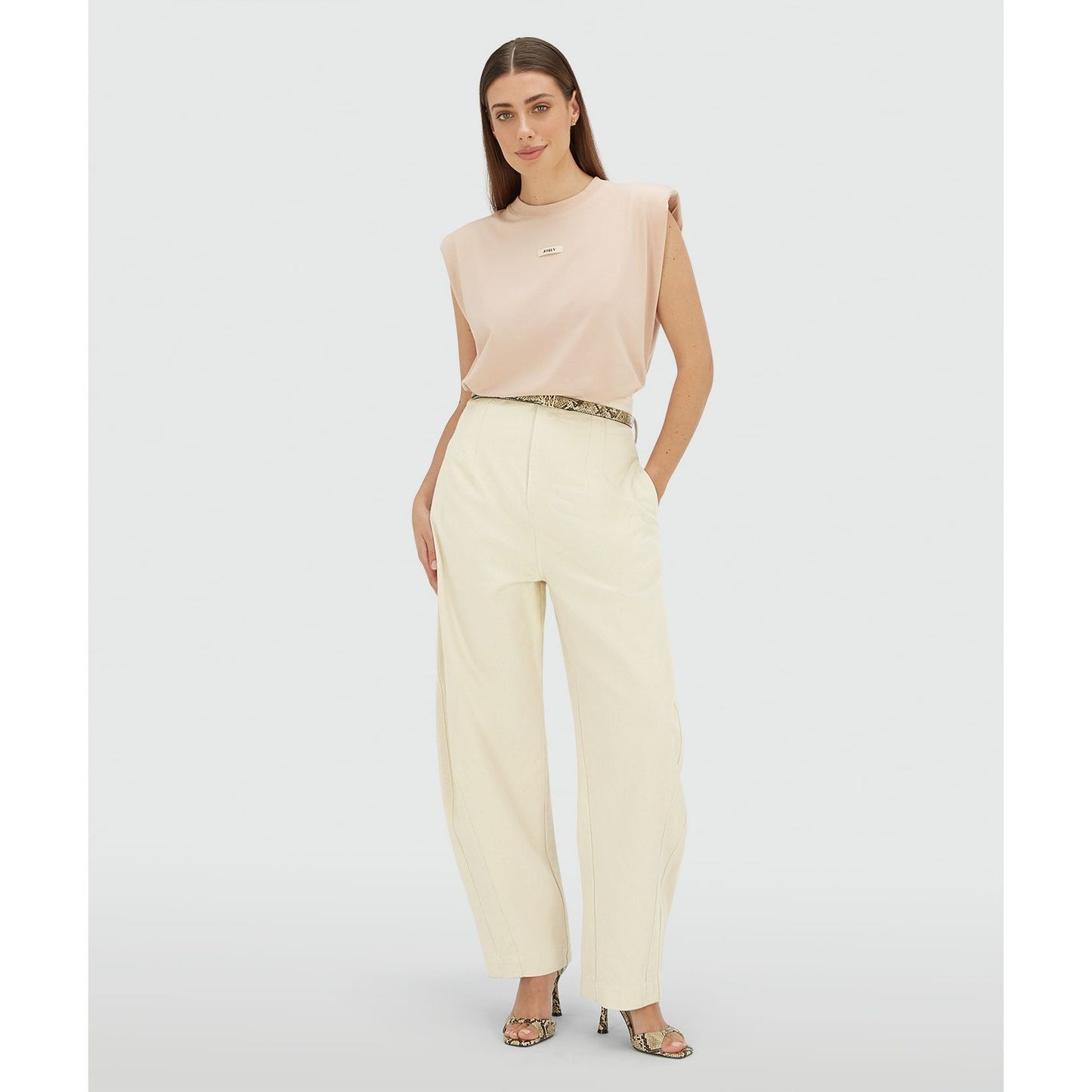 JOSH V SUE T-Shirt in Regular Fit mit Schulterpolstern - dusty pink