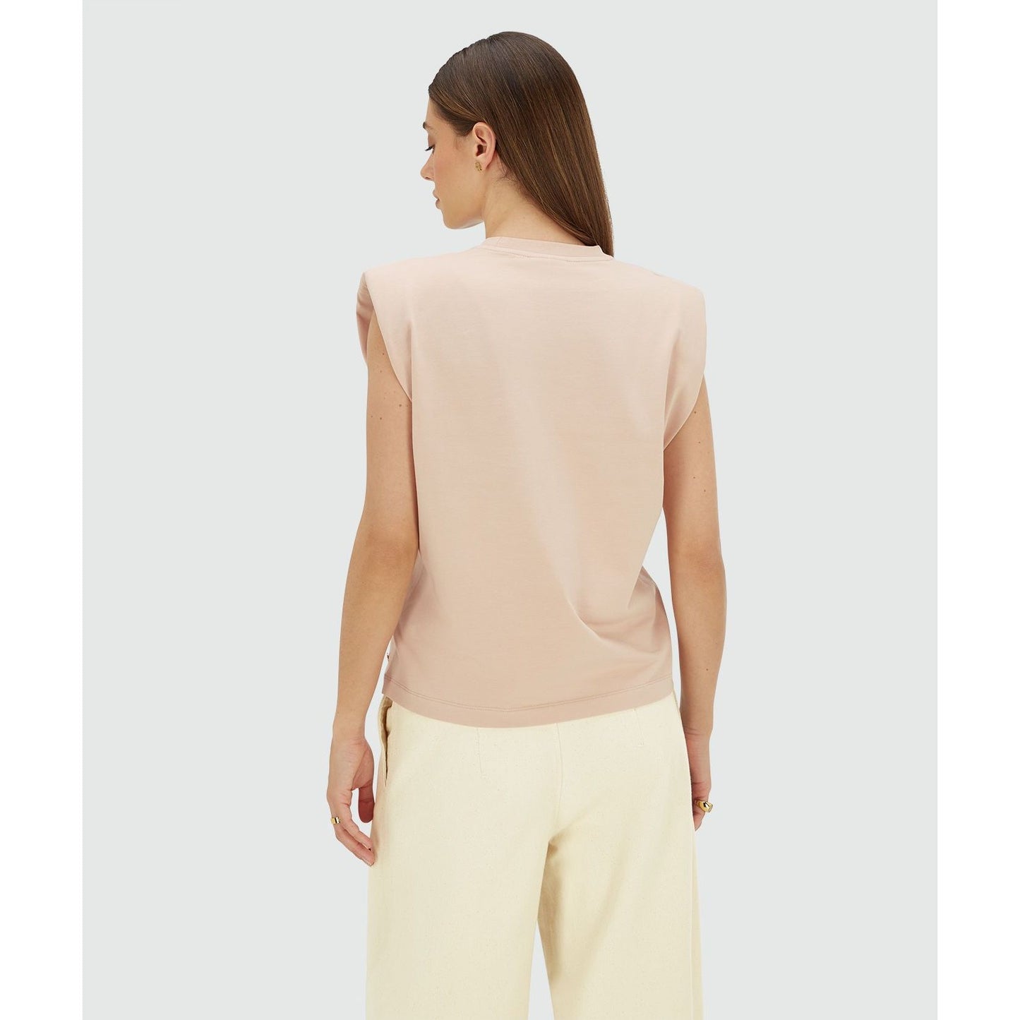 JOSH V SUE T-Shirt in Regular Fit mit Schulterpolstern - dusty pink