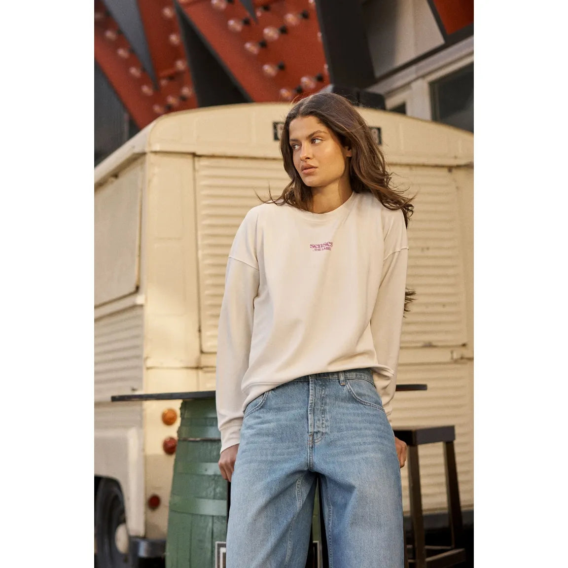 SENSES the Label / Sweatshirt mit Puffprint - ivory