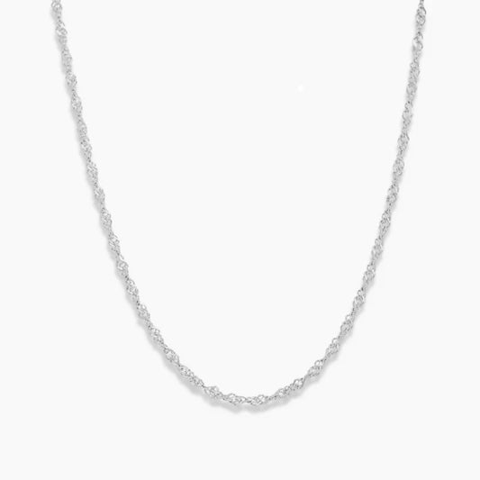 Glam & Glory Swirly Kette -silber-