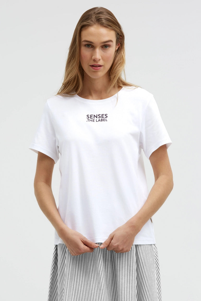 Senses. the label T-Shirt mit Back-Print - opticwhite