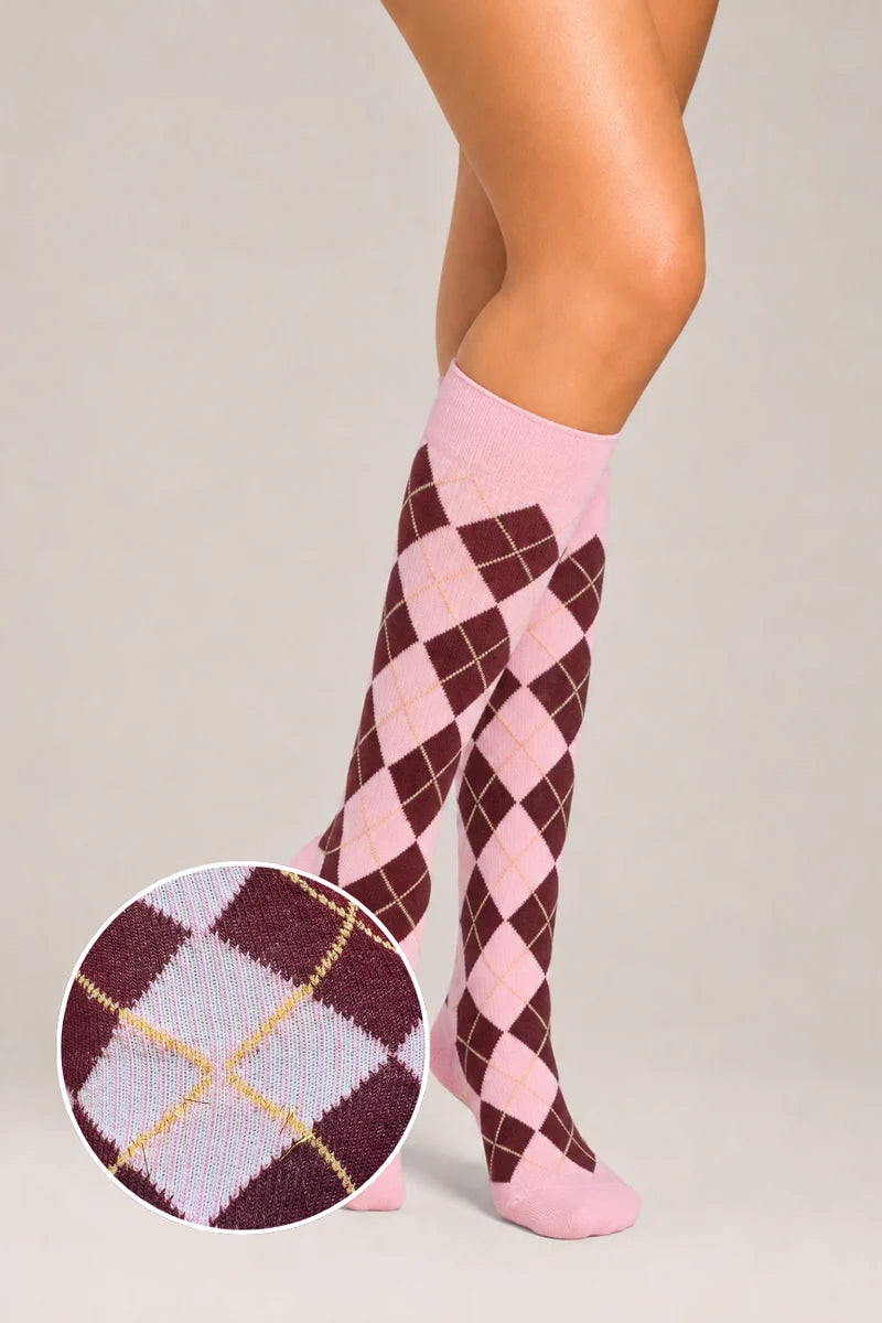 Socke mit Argyle-Muster
