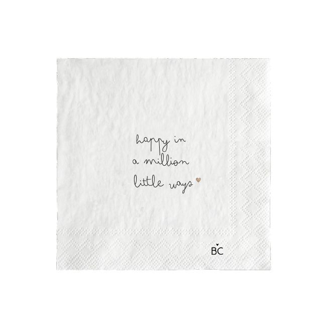 Bastion Collections Napkin/ Papierserviette - happy in a million little ways