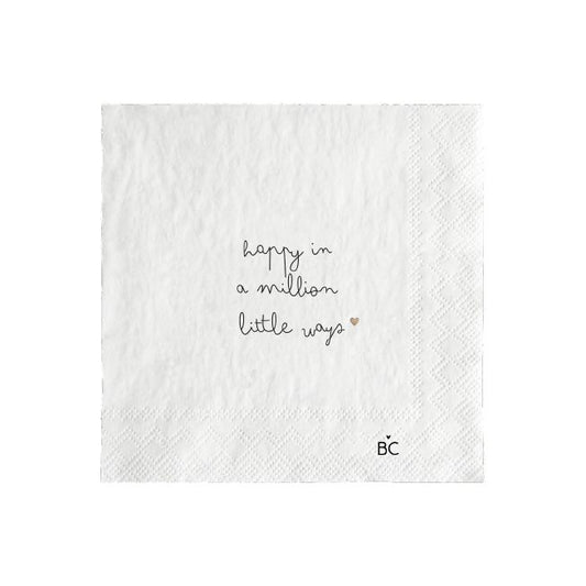 Bastion Collections Napkin/ Papierserviette - happy in a million little ways