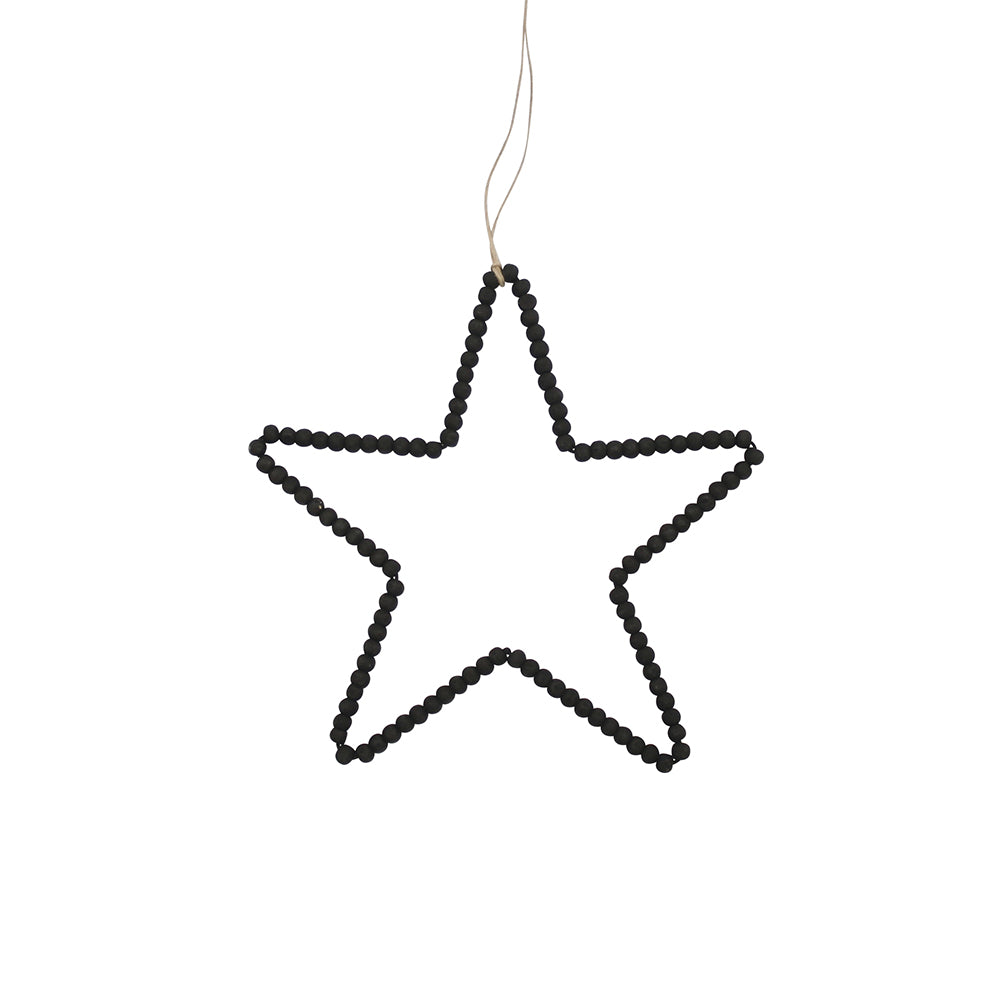 Krasilnikoff Wooden Beads Star, large -schwarz-