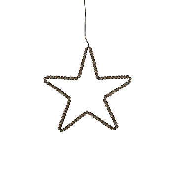 Krasilnikoff Wooden Beads Star, large -gold-