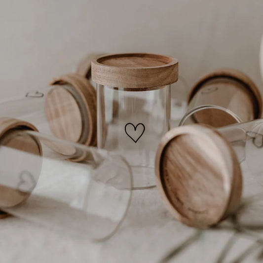 Eulenschnitt Mini Vorratsglas Herz / schwarz