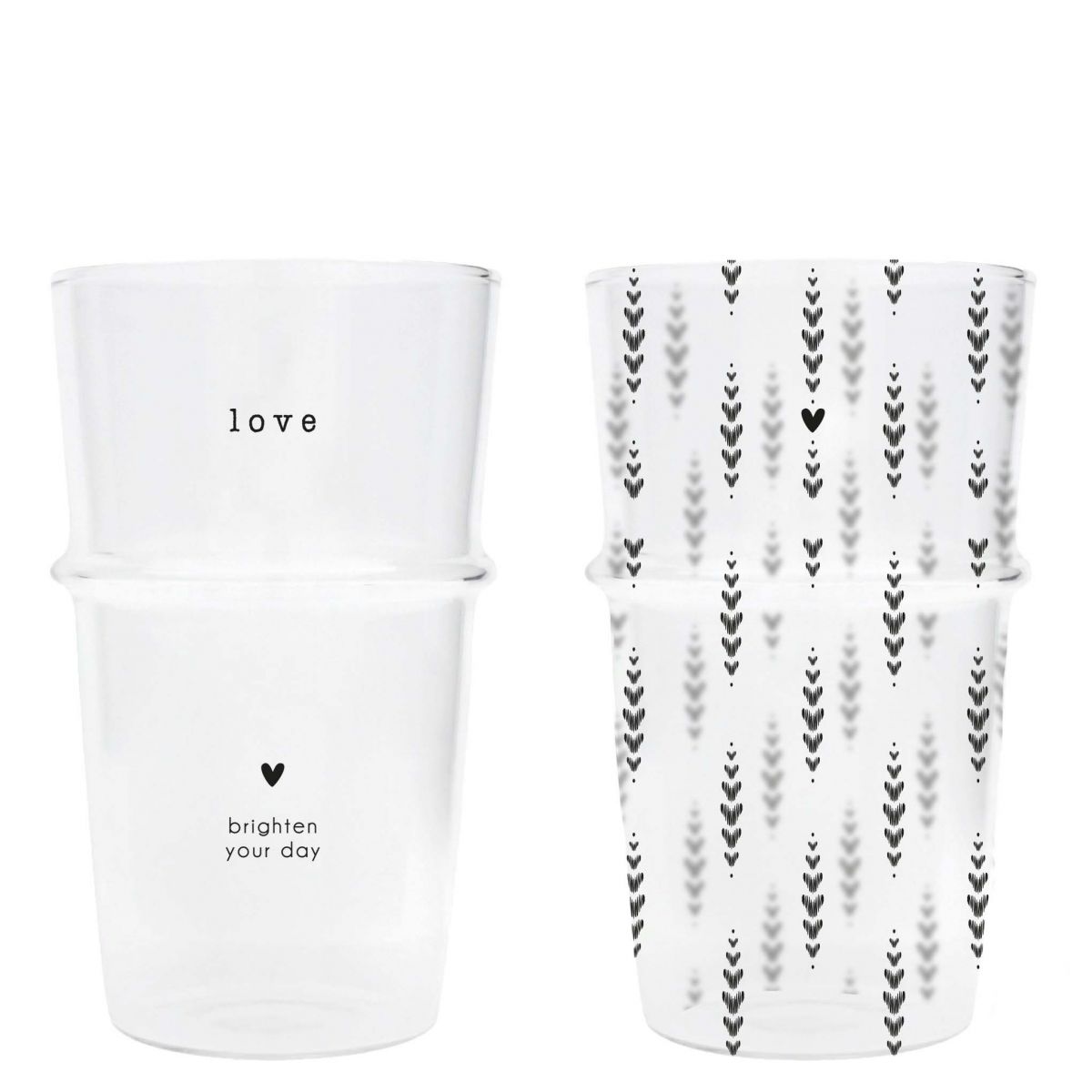 Bastion Collections Latte Macchiato Glas / Tumbler Latte -herzen-